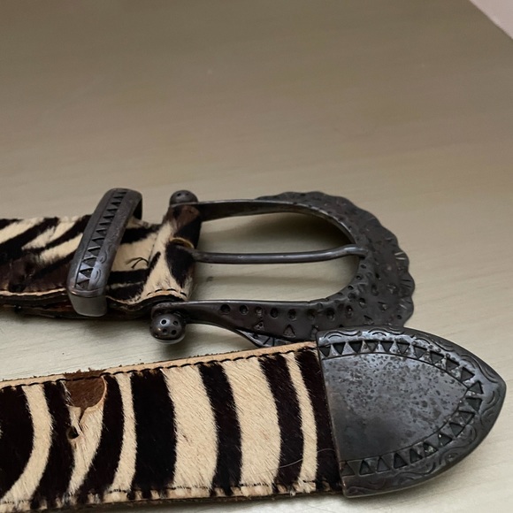 Pony hair belt, zebra pattern - Picture 4 of 4